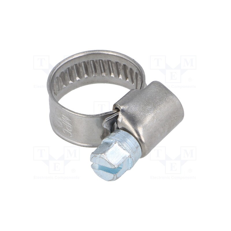 10 pcs : D4010 - Worm gear clamp, W: 9mm, Clamping: 10÷16mm, chrome steel AISI 430