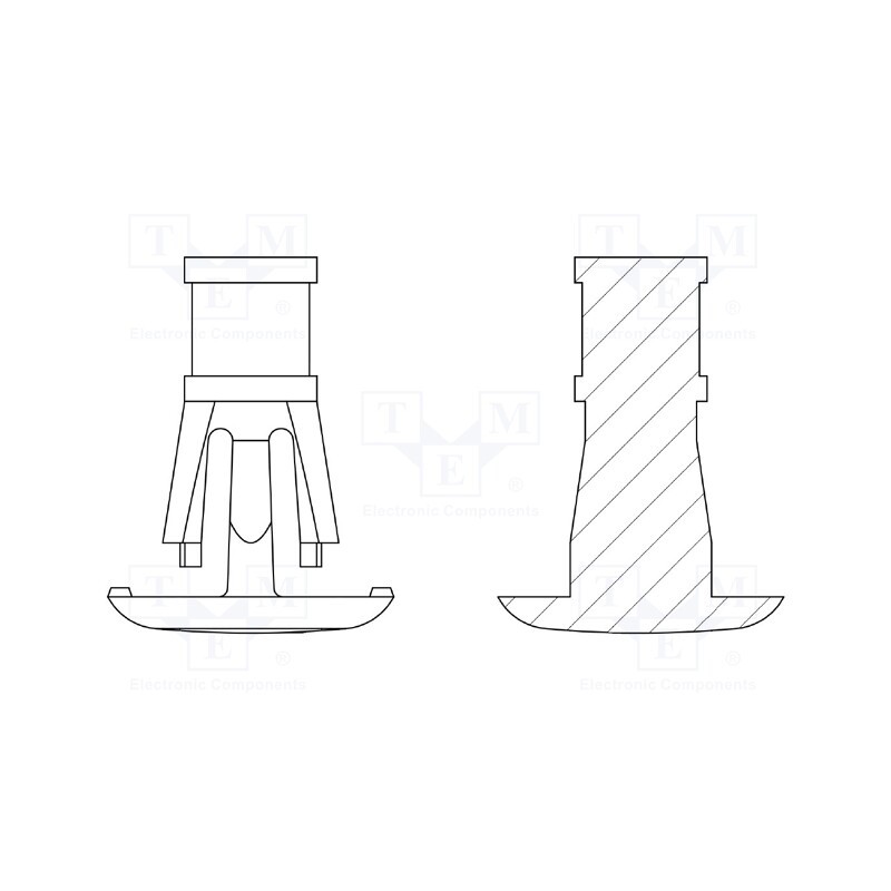 50 pcs : 8G820V41204 - Assembly stud, polyamide 66, L: 6.4mm, snap fastener, natural