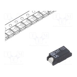 10 pcs : 3404.0114.22 - Fuse: fuse, time-lag, 1A, 125VAC, 125VDC, SMD, 7.4x3.1mm, copper