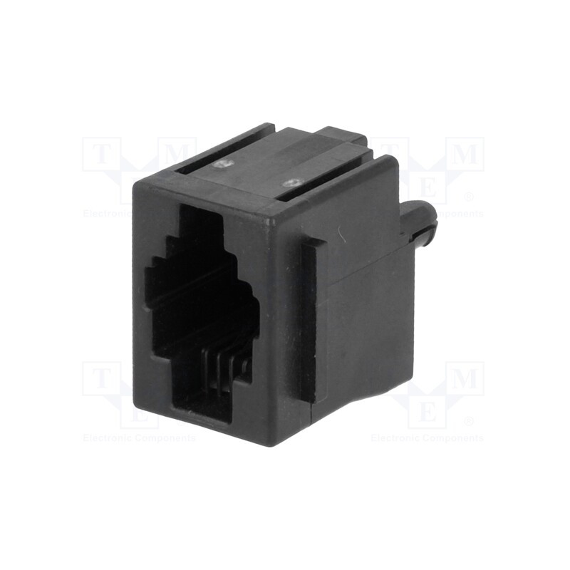10 pcs : 5520257-2 - Socket, RJ9, PIN: 4, with panel stop blockade, Layout: 4p4c, THT