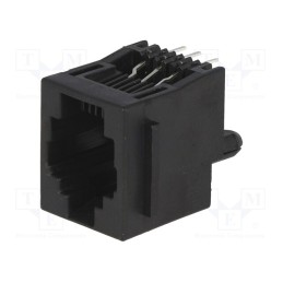 10 pcs : 5520258-3 - Socket, RJ12, PIN: 6, with panel stop blockade, Layout: 6p6c, THT