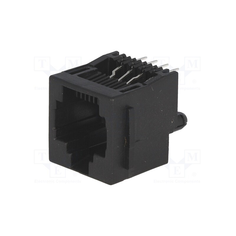 10 pcs : 5520259-4 - Socket, RJ45, PIN: 8, with panel stop blockade, Layout: 8p8c, THT