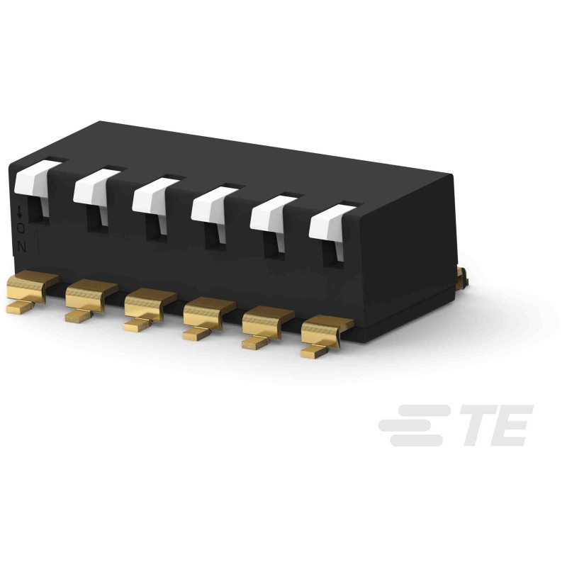 1 pcs - TE Connectivity 6 Way Surface Mount DIP Switch SPST, Side Actuator