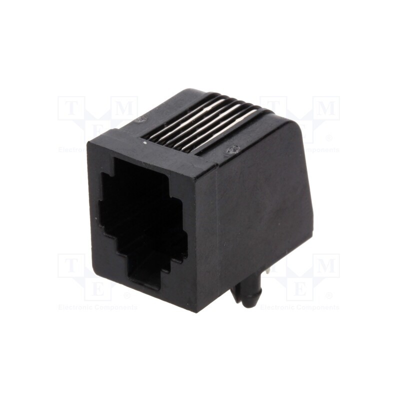 10 pcs : 5520470-3 - Socket, RJ12, PIN: 6, Cat: 3, Layout: 6p6c, on PCBs, THT, 16.13mm