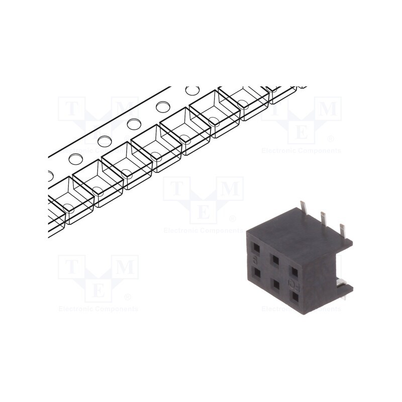 10 pcs : 55510-306TRLF - Socket, wire-board, female, Minitek, 2mm, PIN: 6, SMT, on PCBs, 2A