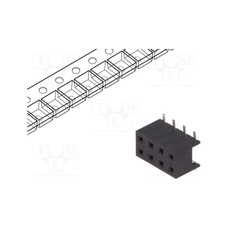 10 pcs : 55510-308TRLF - Socket, wire-board, female, Minitek, 2mm, PIN: 8, SMT, on PCBs, 2A