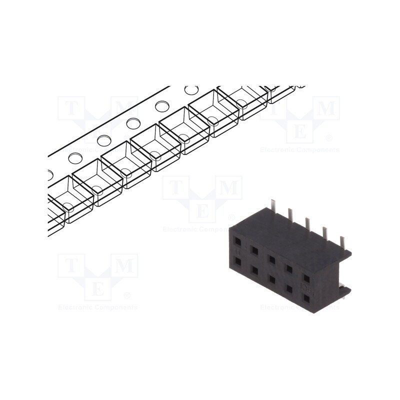 10 pcs : 55510-310TRLF - Socket, wire-board, female, Minitek, 2mm, PIN: 10, SMT, on PCBs, 2A