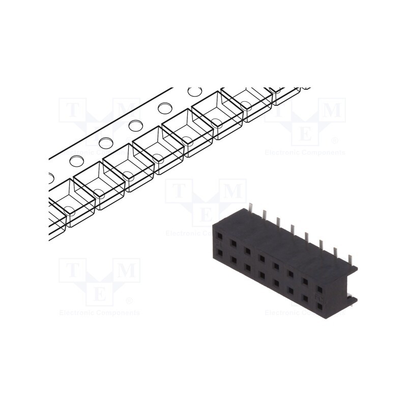 10 pcs : 55510-316TRLF - Socket, wire-board, female, Minitek, 2mm, PIN: 16, SMT, on PCBs, 2A