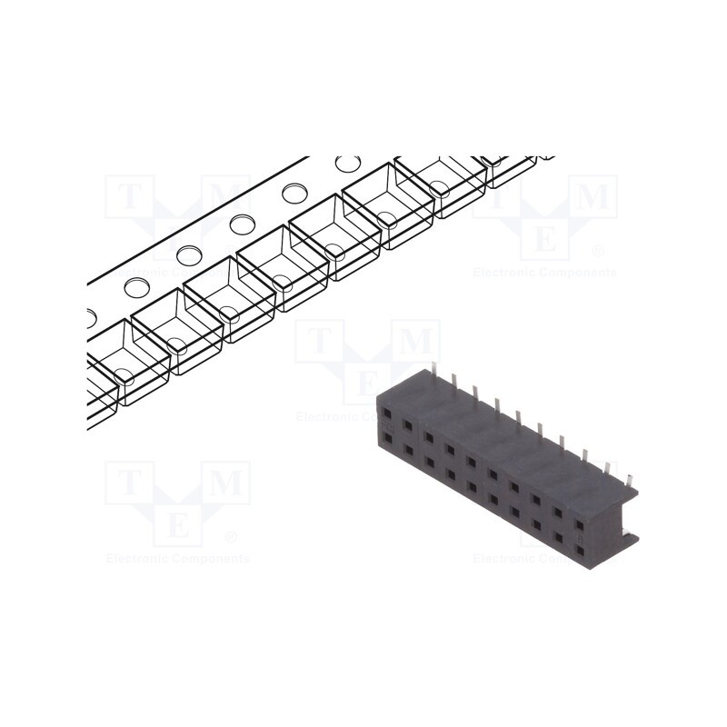 10 pcs : 55510-320TRLF - Socket, wire-board, female, Minitek, 2mm, PIN: 20, SMT, on PCBs, 2A
