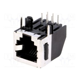 10 pcs : 5555154-1 - Socket, RJ12, PIN: 6, Cat: 3, shielded,with panel stop blockade
