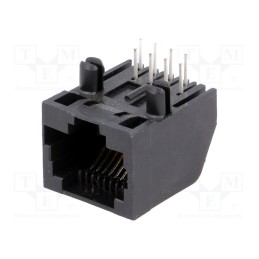 10 pcs : 5555167-1 - Socket, RJ45, PIN: 8, Layout: 8p8c, on PCBs, THT
