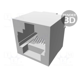 10 pcs : 5569284-1 - Socket, RJ45, PIN: 8, Layout: 8p8c, THT, straight, 16.51mm