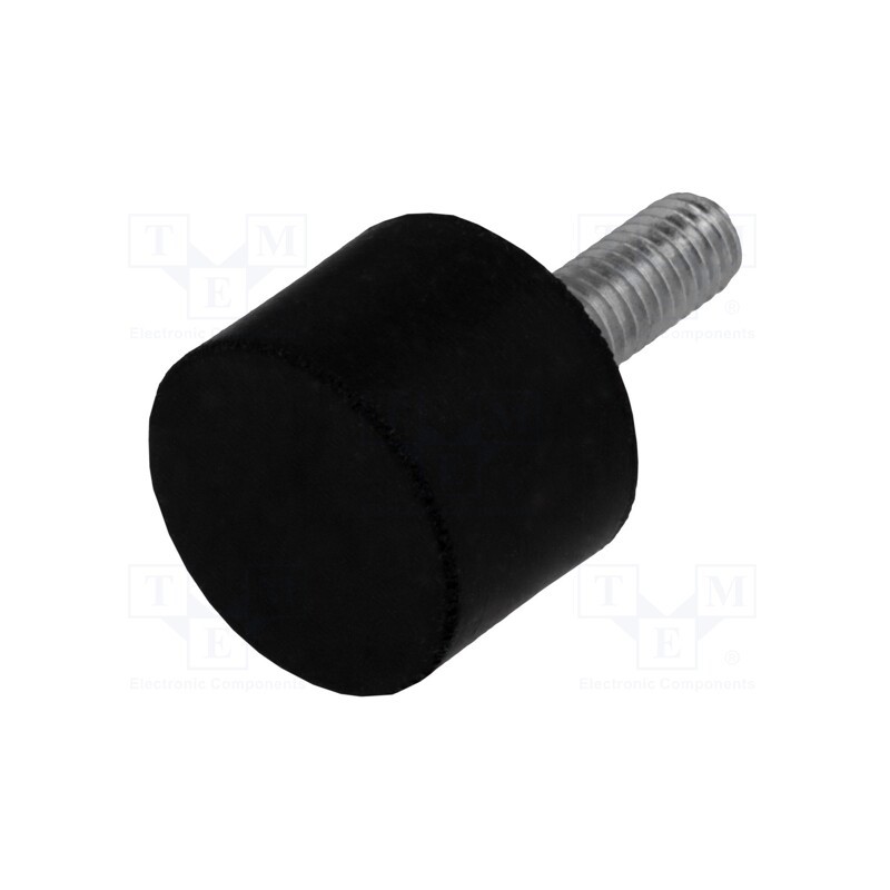 10 pcs : DVA.4-20-15-M6-18-40 - Vibroisolation foot, Ø: 20mm, H: 15mm, Shore hardness: 40±5, 210N