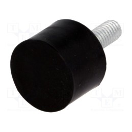 10 pcs : DVA.4-20-15-M6-18-70 - Vibroisolation foot, Ø: 20mm, H: 15mm, Shore hardness: 70±5, 437N