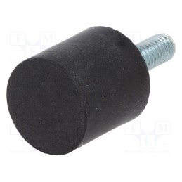 10 pcs : DVA.4-20-20-M6-18-70 - Vibroisolation foot, Ø: 20mm, H: 20mm, Shore hardness: 70±5, 336N