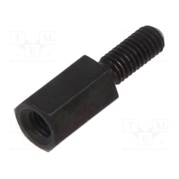 50 pcs : 213X08SW - Screwed spacer sleeve, 8mm, Int.thread: M3, Ext.thread: M3, brass