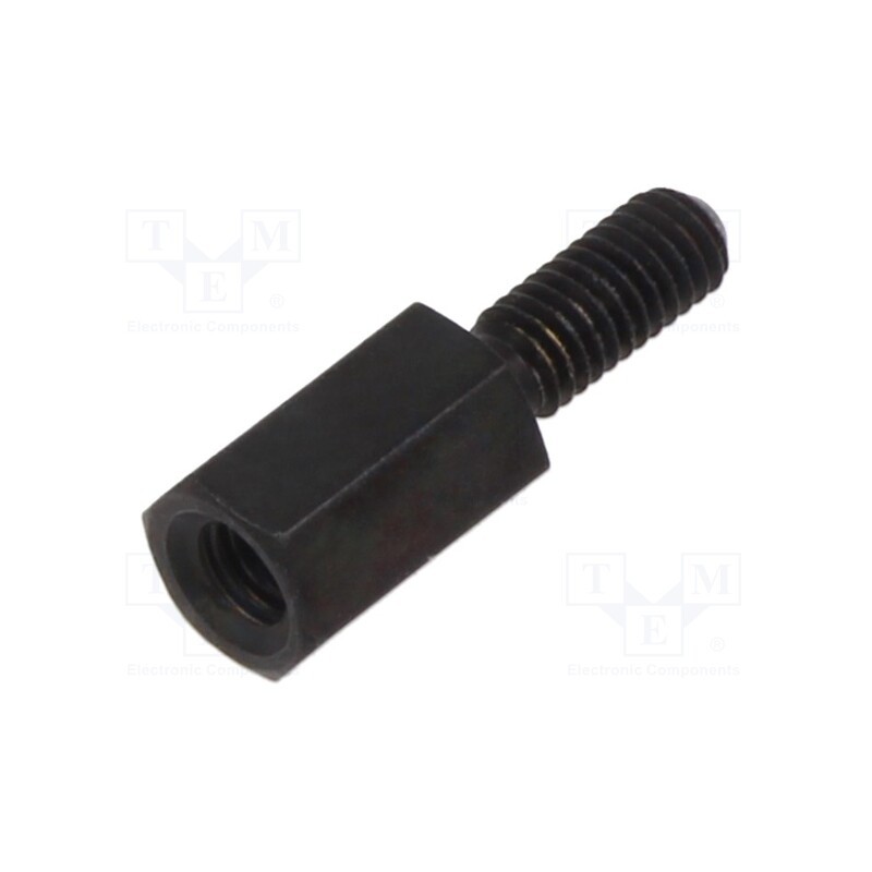 50 pcs : 213X08SW - Screwed spacer sleeve, 8mm, Int.thread: M3, Ext.thread: M3, brass