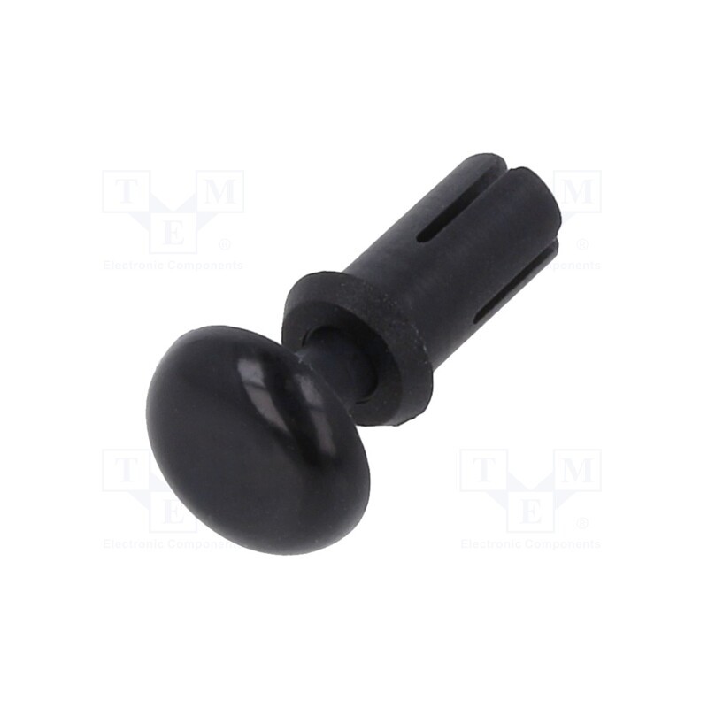 50 pcs : 3445 - Rivet, polyamide, Rivet diam: 3.5mm, L.rivet: 7.1mm, black