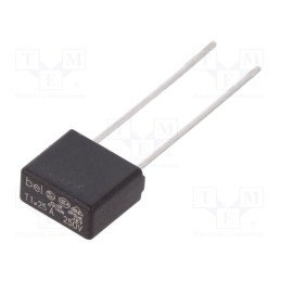 10 pcs : 0697-1250-02 - Fuse: fuse, time-lag, 1.25A, 250VAC, 8.4x4x7.7mm, RST, Ammo Pack