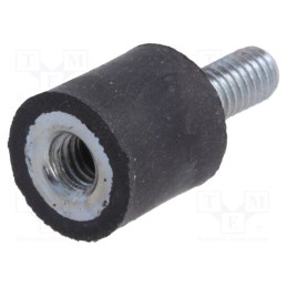 10 pcs : DVA.2-10-10-M4-10-55 - Vibration damper, M4, Ø: 10mm, rubber, L: 10mm, Thread len: 10mm