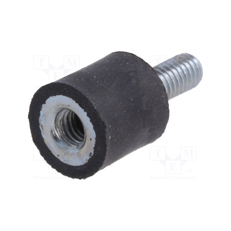 10 pcs : DVA.2-10-10-M4-10-55 - Vibration damper, M4, Ø: 10mm, rubber, L: 10mm, Thread len: 10mm