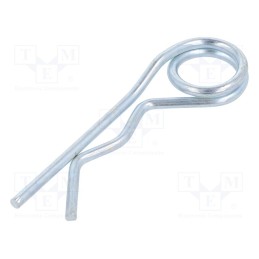 10 pcs : GN 1024-ST-2-D - Cotter pin, zinc-plated steel, Ø: 2mm, L: 56mm, Shaft dia: 8÷14mm