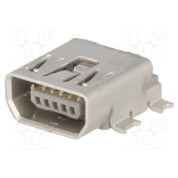 10 pcs : 565790576 - Socket, USB AB mini, on PCBs, SMT, PIN: 5, horizontal, reel