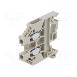 10 pcs : 57.504.0055.0 - Splice terminal: rail, 4mm2, ways: 1, terminals: 2, grey, Width: 6mm
