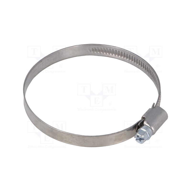 10 pcs : D2060 - Worm gear clamp, W: 9mm, Clamping: 60÷80mm, chrome steel AISI 430