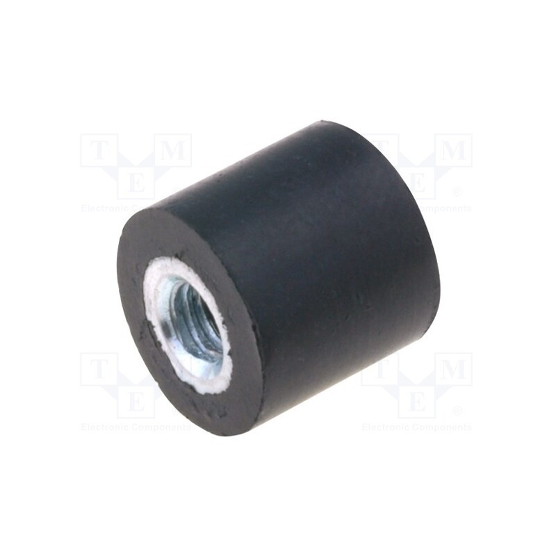 10 pcs : DVA.3-8-8M3-55 - Vibration damper, M3, Ø: 8mm, rubber, L: 8mm, H: 3mm, 75N, 38N/mm