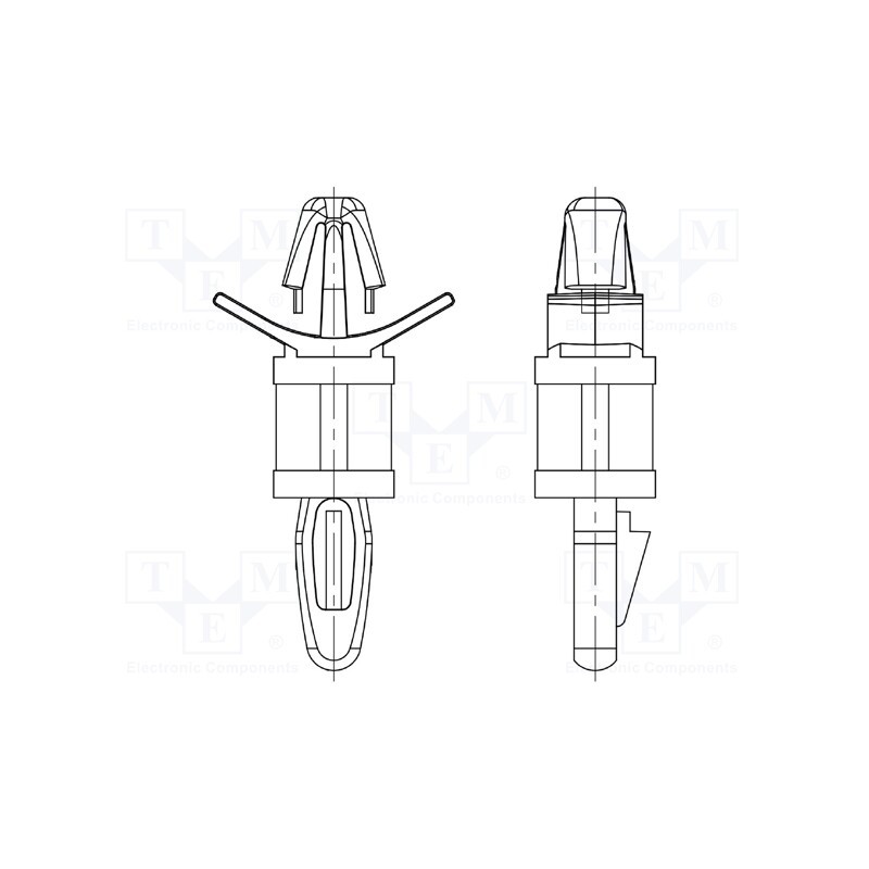 50 pcs : 8G813V42056 - PCB distance, polyamide 66, L: 6mm, latch/latch, natural, UL94V-2