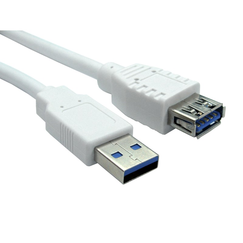 1 pcs - RS PRO USB 3.0 Cable, Male USB A to Female USB A USB Extension Cable, 1.8m