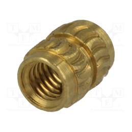 50 pcs : 1429841 - Threaded insert, brass, M3, BN 1934, Features: for welding