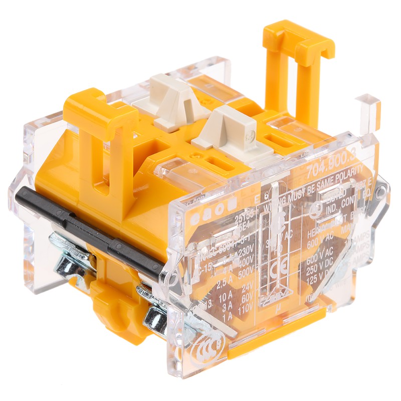 1 pcs - EAO Contact Block for Use with 04 Series, 500V ac, 1CO