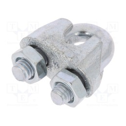 50 pcs : ZL.5 - Rope clamp wire, steel, for rope, Ørope: 5mm, zinc, DIN 741