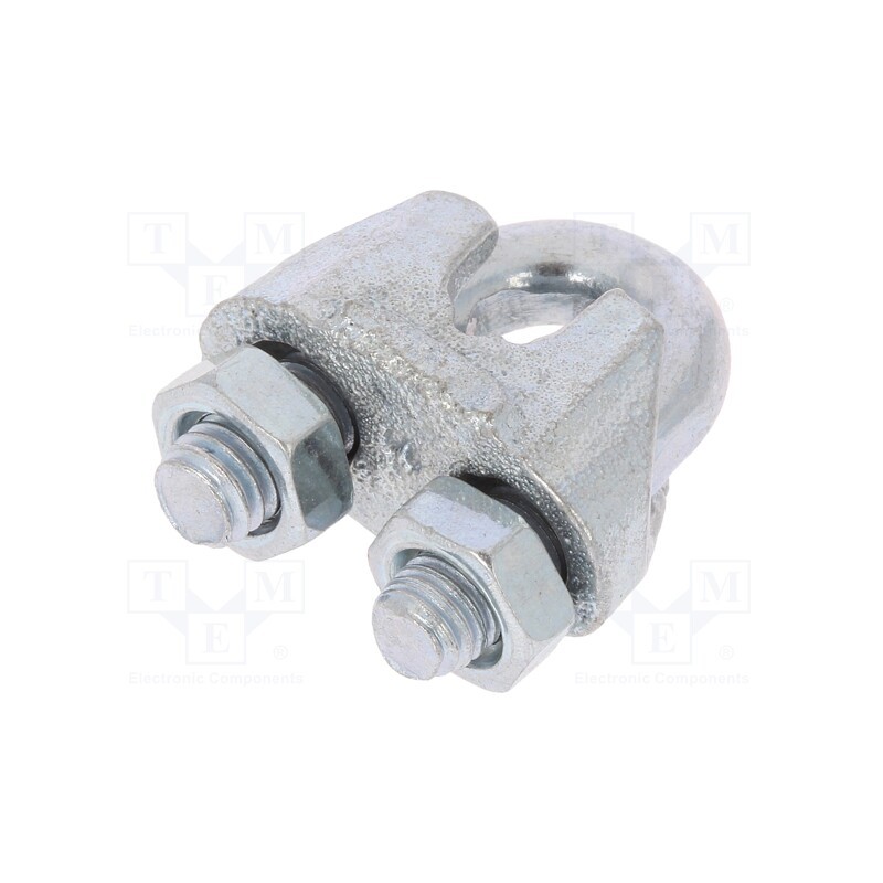 50 pcs : ZL.5 - Rope clamp wire, steel, for rope, Ørope: 5mm, zinc, DIN 741