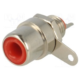 10 pcs : 580 - Socket, RCA, female, straight, soldering, brass, nickel plated