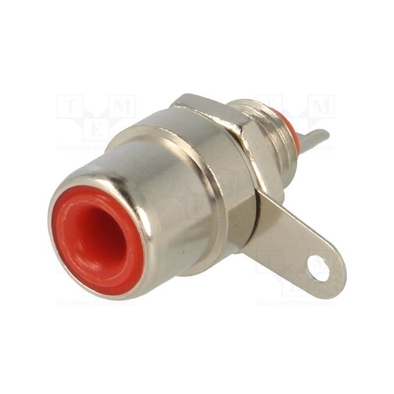10 pcs : 580 - Socket, RCA, female, straight, soldering, brass, nickel plated