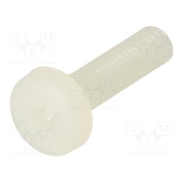 50 pcs : 8G205M4X30 - Screw, M4x30, 0.7, Head: cheese head, Pozidriv, 1mm, polyamide