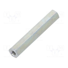 50 pcs : 122X30 - Screwed spacer sleeve, 30mm, Int.thread: M2,5, hexagonal, steel