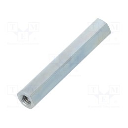 50 pcs : 123X30 - Screwed spacer sleeve, 30mm, Int.thread: M3, hexagonal, steel