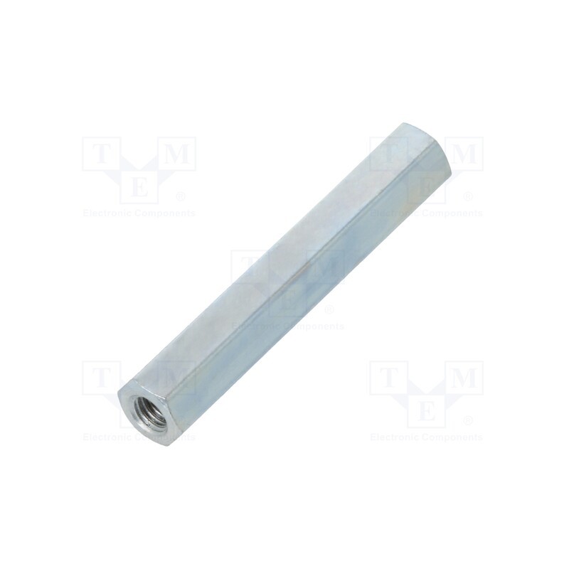 50 pcs : 123X30 - Screwed spacer sleeve, 30mm, Int.thread: M3, hexagonal, steel