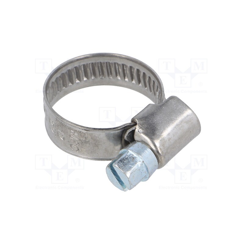 10 pcs : D4012022 - Worm gear clamp, W: 9mm, Clamping: 12÷22mm, chrome steel AISI 430