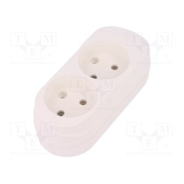 10 pcs : 5907570000391 - Connector: AC supply, female, splitter, 2P, 250VAC, 16A, Type: round