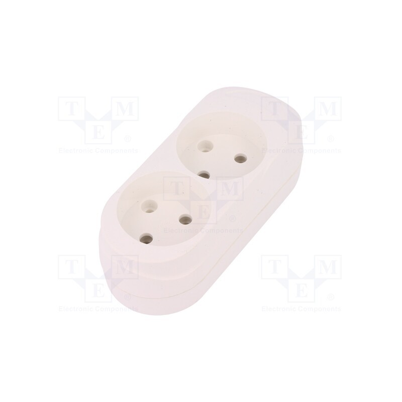 10 pcs : 5907570000391 - Connector: AC supply, female, splitter, 2P, 250VAC, 16A, Type: round
