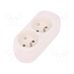 10 pcs : 5907570000407 - Connector: AC supply, female, splitter, 2P+PE, 250VAC, 16A, white
