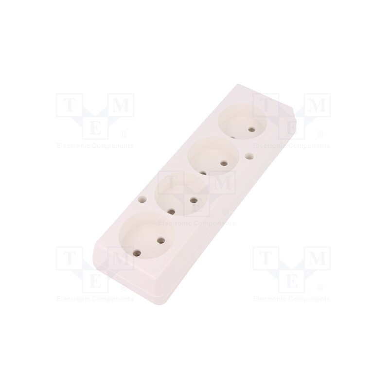 10 pcs : 5907570000438 - Connector: AC supply, female, splitter, 2P, 250VAC, 16A, Type: round