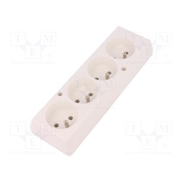 10 pcs : 5907570000445 - Connector: AC supply, female, splitter, 2P+PE, 250VAC, 16A, white