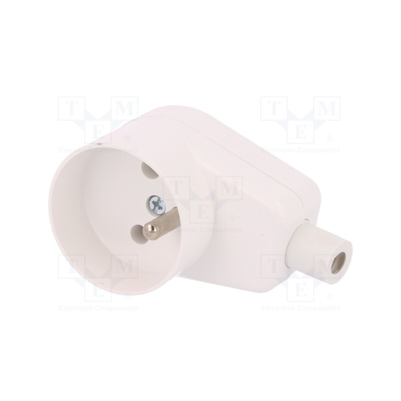 10 pcs : 5907570001336 - Connector: AC supply, female, socket, 2P+PE, 250VAC, 16A, white