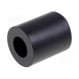 100 pcs : KDR08 - Spacer sleeve, cylindrical, polystyrene, L: 8mm, Øout: 7mm, black